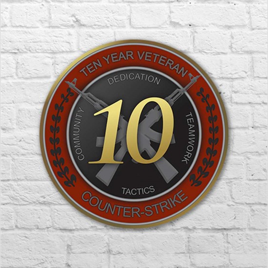 Placa - 10 Year Veteran Coin CSGO