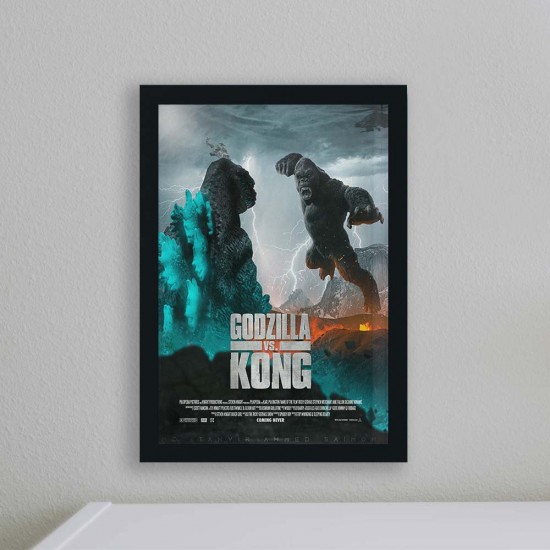 Quadro - Godzilla vs Kong com Moldura e Vidro