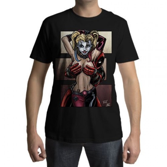 Camiseta - Deadpool e Arlequina