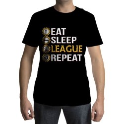Camiseta - Eat - Sleep - League - Repeat