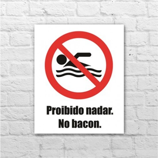 Placa - Nadar no Bacon