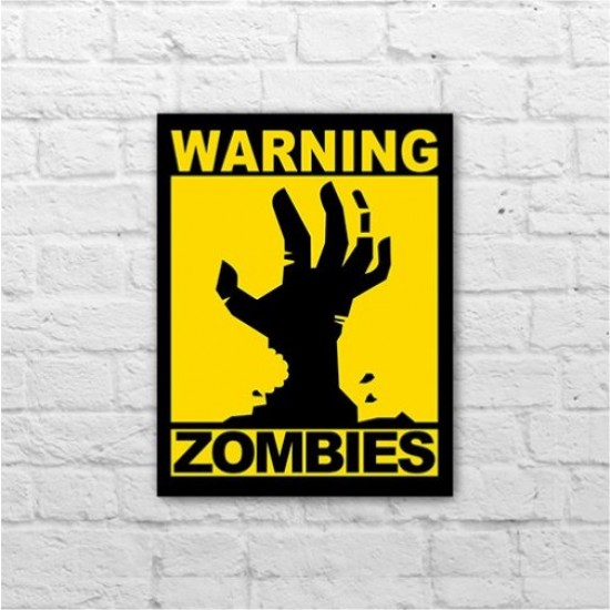 Placa - Warning Zombie