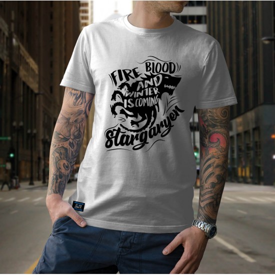 Camiseta - Game of Thrones - Fire Blood and Winter is coming