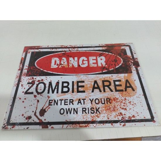 Placa - Danger Zombie Area